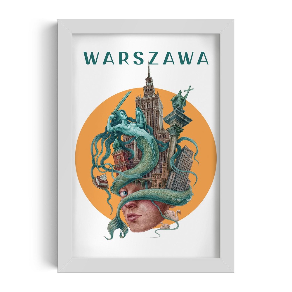 Obraz w białej ramce Warszawa autorstwa Alicji Kocurek