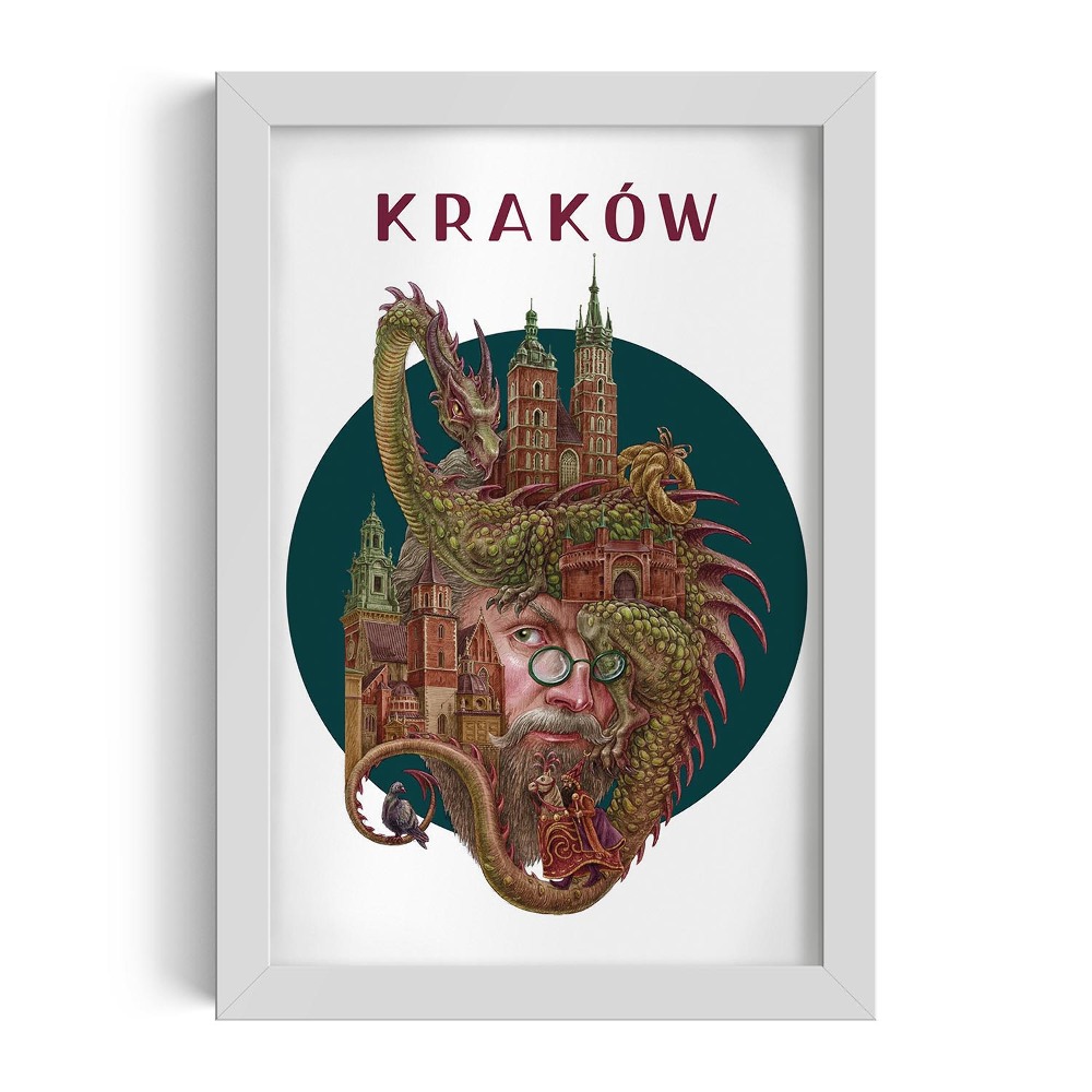Obraz w białej ramce Kraków