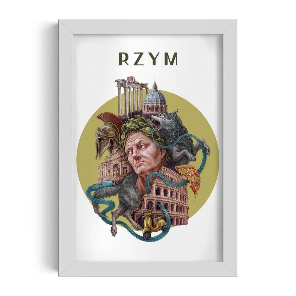 Obraz w białej ramce Rzym