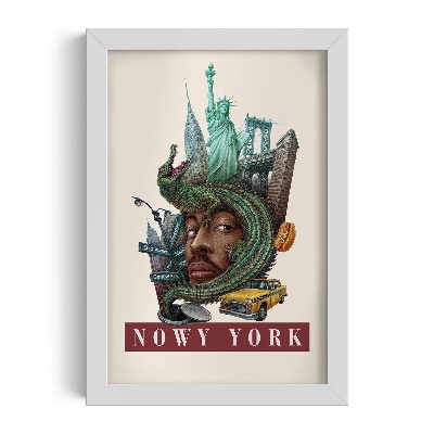 Obraz w białej ramce Nowy York Vintage