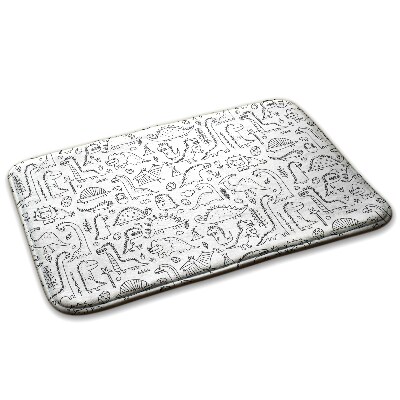 Mały dywanik Dinozaury i rośliny w stylu kreskówkowym