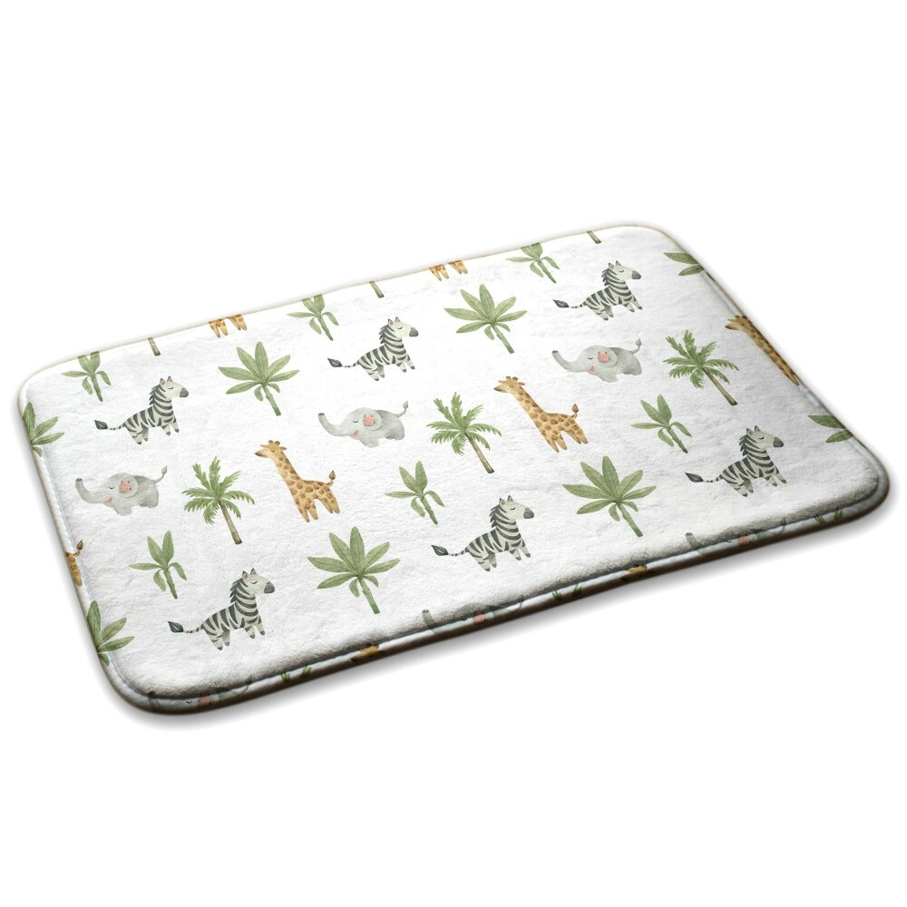 Mały dywanik Zwierzęta safari i rośliny tropikalne