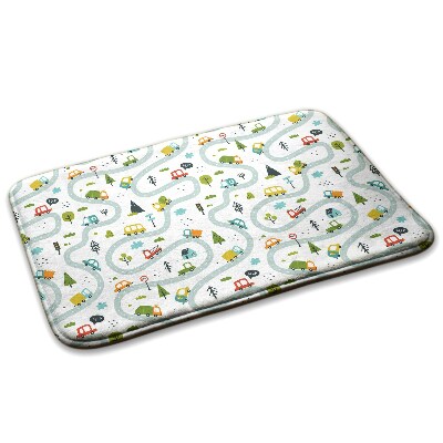 Mały dywanik Droga z samochodzikami i drzewkami