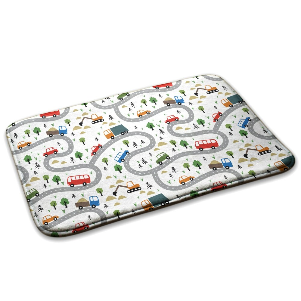 Mały dywanik Droga z samochodzikami i drzewami