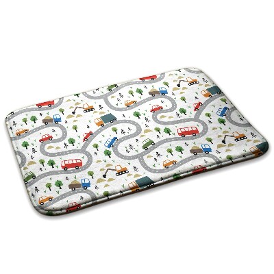 Mały dywanik Droga z samochodzikami i drzewami