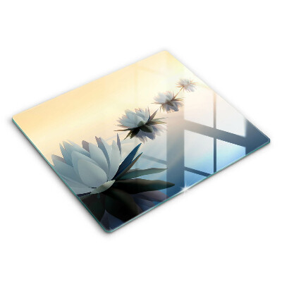 Deska do krojenia 60x52 cm Kwiaty lilie na wodzie