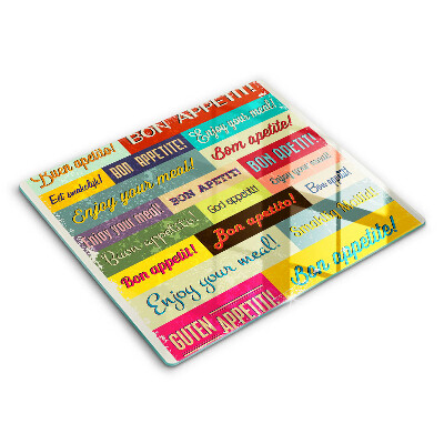 Deska do krojenia 60x52 cm Napisy Smacznego języki