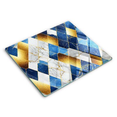 Deska kuchenna 60x52 cm Złote romby marmur