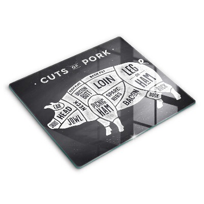 Deska do krojenia 60x52 cm Mięso świni wieprzowina