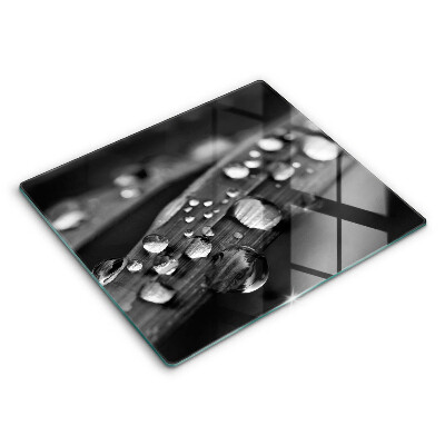 Deska do krojenia 60x52 cm Krople rosy na liściach