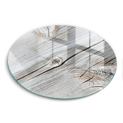 Deska kuchenna szklana okrągła Jasna struktura drewna