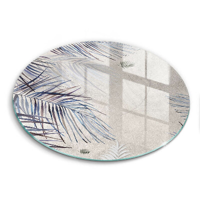 Deska kuchenna szklana okrągła Subtelne liście