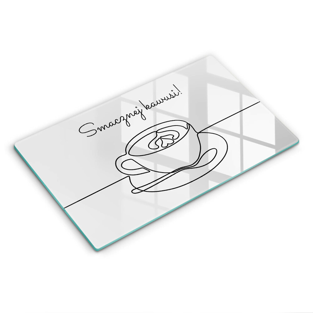 Deska kuchenna Kawa, Napis: Smacznej Kawusi