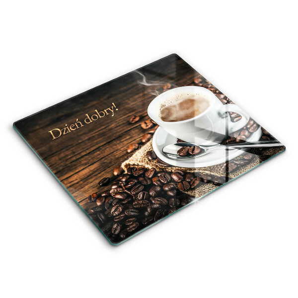 Deska szklana 60x52 cm Napis: Dzień dobry!