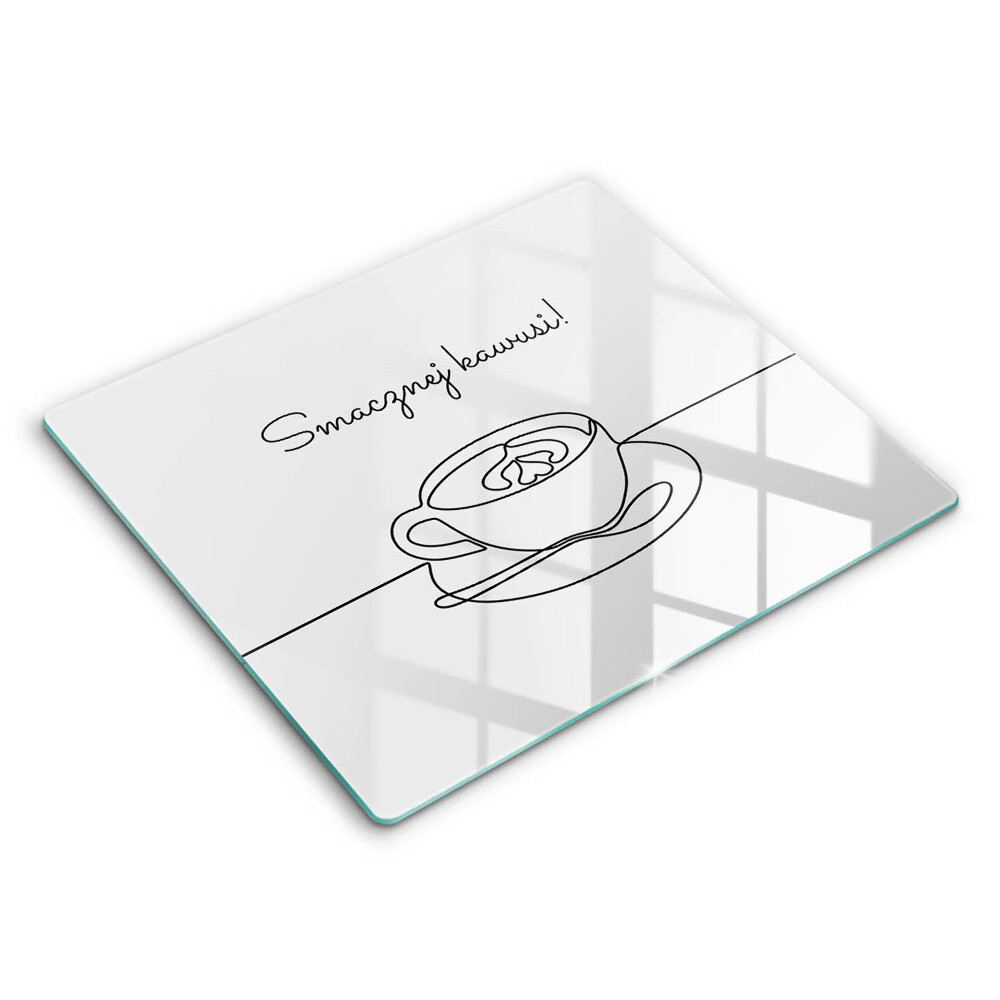 Deska szklana 60x52 cm Kawa Napis: Smacznej Kawusi