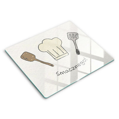 Deska szklana 60x52 cm Napis: Smacznego!