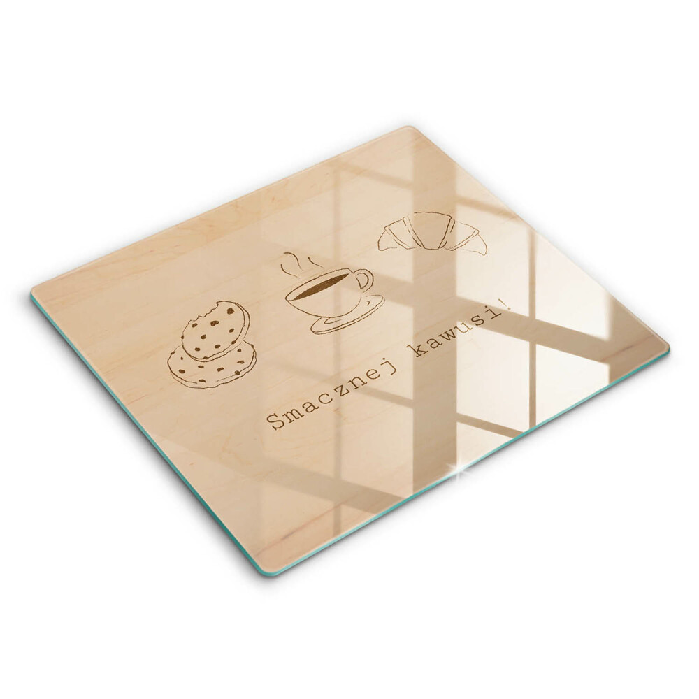 Deska szklana 60x52 cm Motyw Smacznej kawusi!
