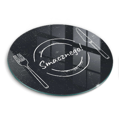 Deska szklana Napis: Smacznego!