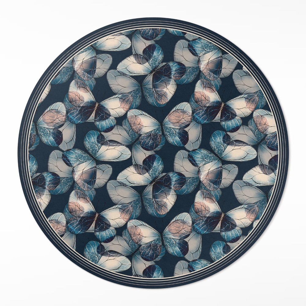 Dywan winylowy okrągły Motyle piękne owady