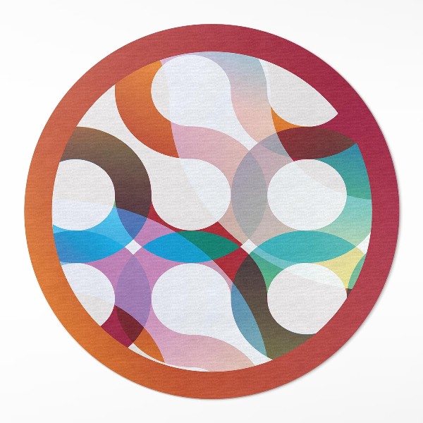 Dywan winylowy okrągły Nowoczesne kolorowe koła