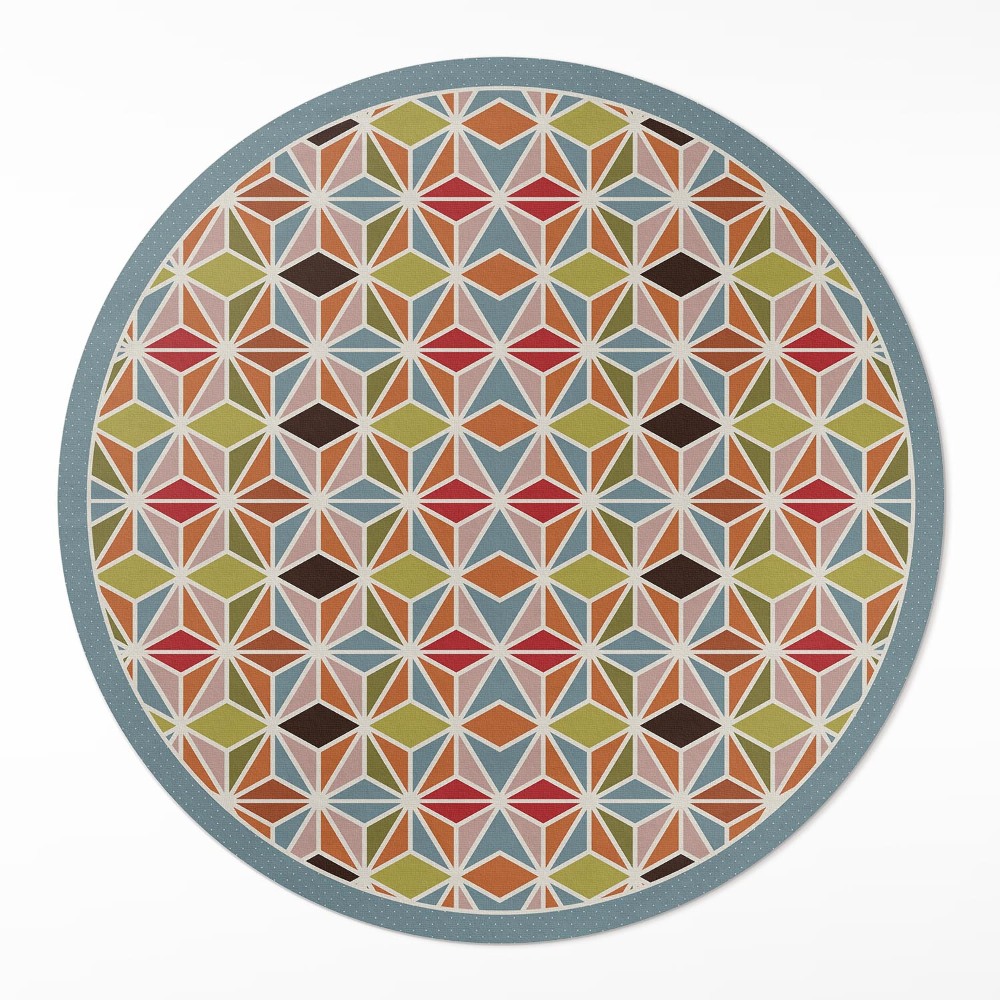 Dywan winylowy okrągły Pastelowy wzór geometryczny