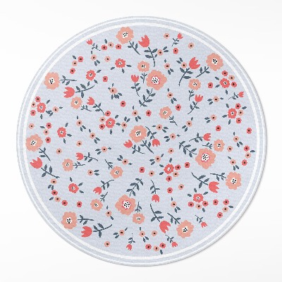 Dywan winylowy okrągły Delikatne kwiaty w pastelowych kolorach