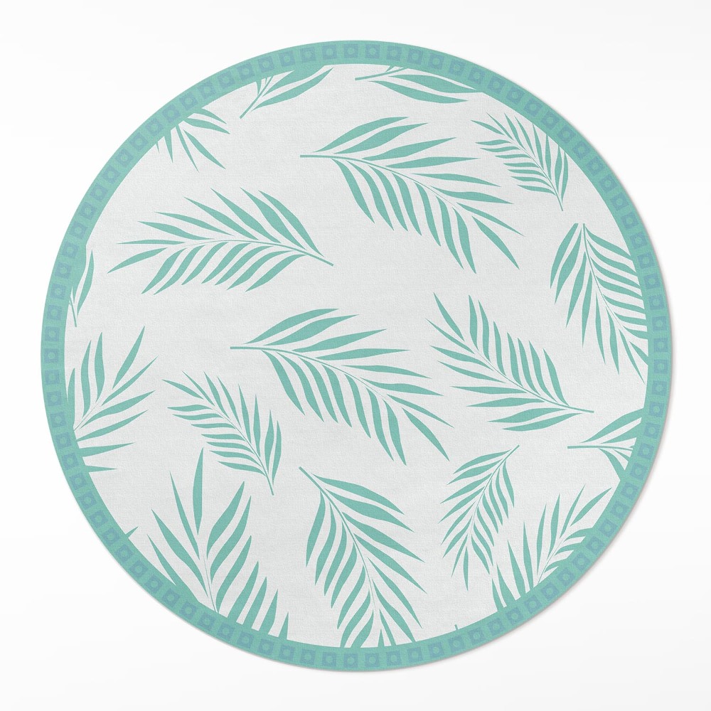 Dywan winylowy okrągły Gałązki palmowe tropikalne liście