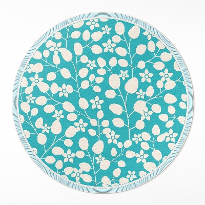 Dywan winylowy okrągły Kompozycja dzikich kwiatów i liści