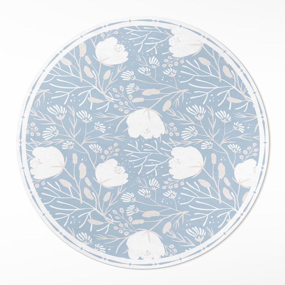 Dywan winylowy okrągły Piękne kwiaty na pastelowym tle