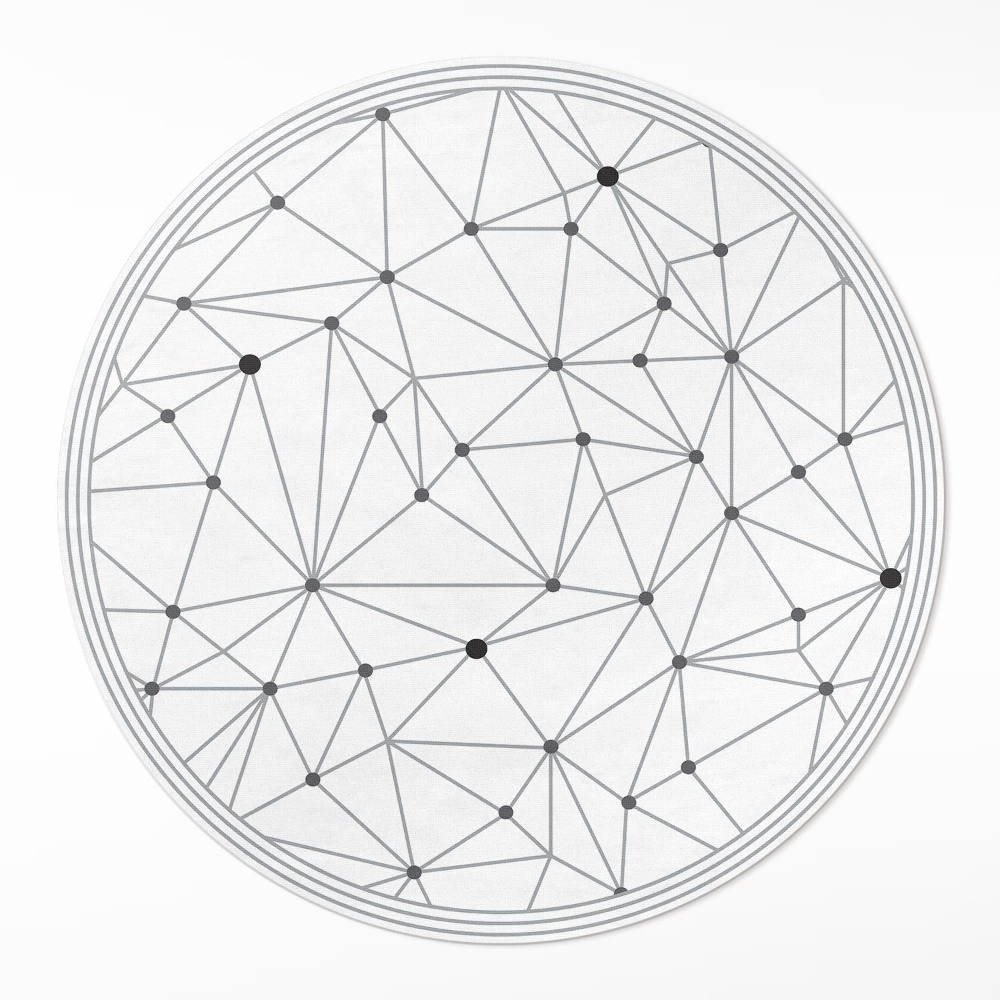 Dywan winylowy okrągły Nowoczesny wzór połączonych linii