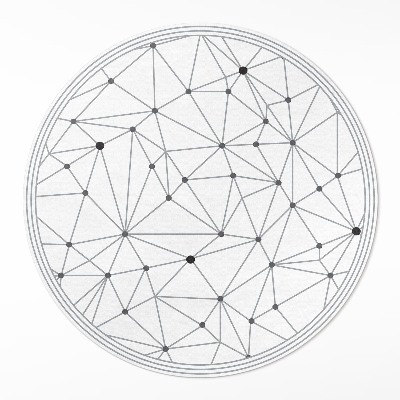 Dywan winylowy okrągły Nowoczesny wzór połączonych linii