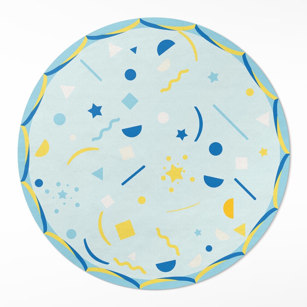 Dywan winylowy okrągły Abstrakcja ikon i grafik