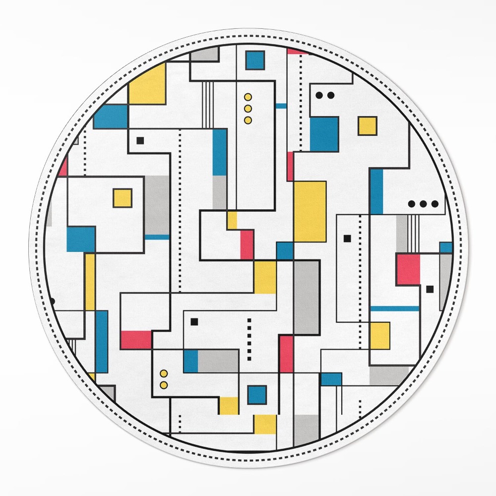 Dywan winylowy okrągły Kolorowa abstrakcja linii