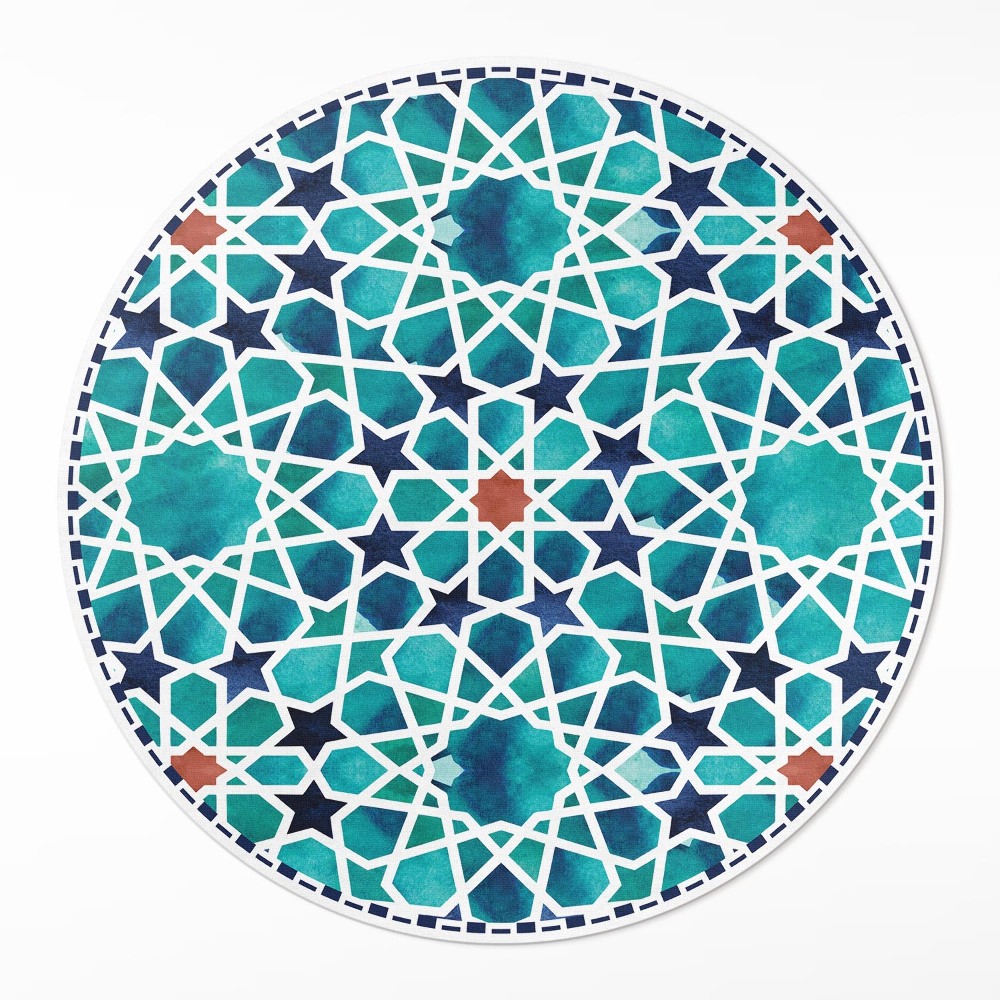 Dywan winylowy okrągły Piękna mozaika z gwiazdkami