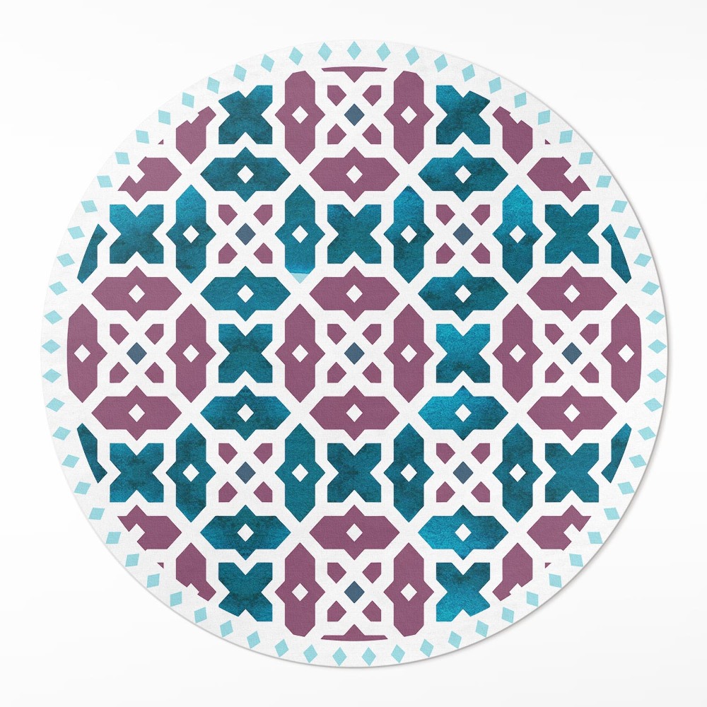 Dywan winylowy okrągły Mozaika pięknych kafelków