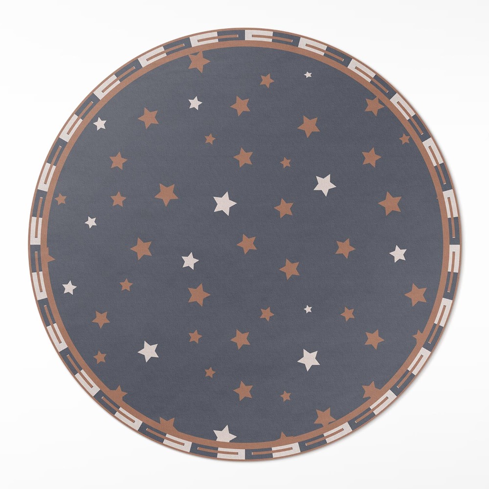 Dywan winylowy okrągły Pastelowe gwiazdki na ciemnym tle