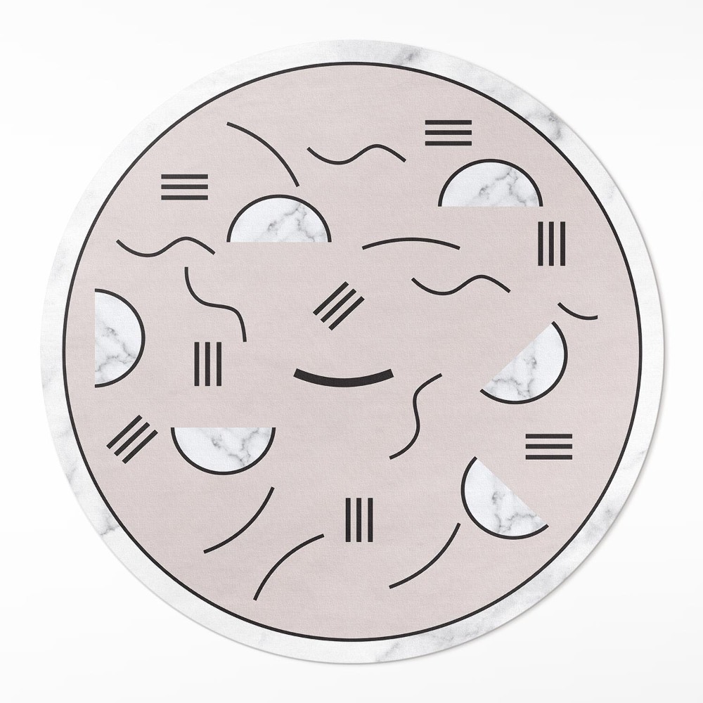 Dywan winylowy okrągły Abstrakcyjne kształty styl boho