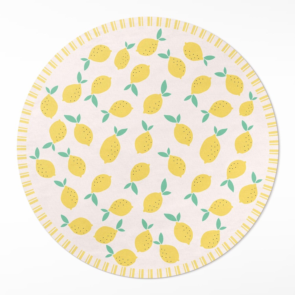 Dywan winylowy okrągły Sycylijskie soczyste cytryny