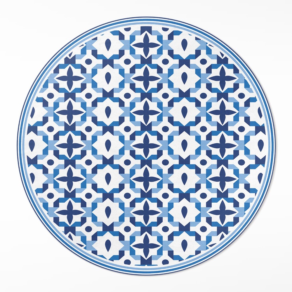 Dywan winylowy okrągły Hiszpańska mozaika ozdobny wzór