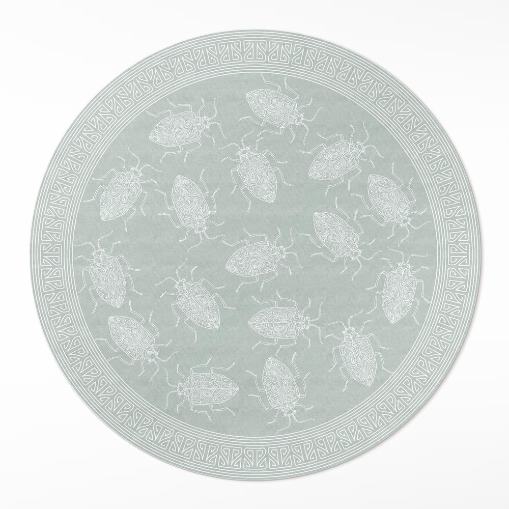 Dywan winylowy okrągły Owady robaczki vintage