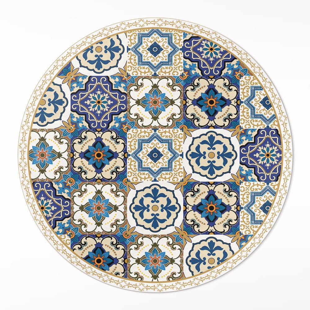 Dywan winylowy okrągły Dekoracyjne kafelki podłogowe