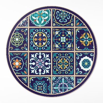 Dywan winylowy okrągły Ciemne eleganckie kafelki