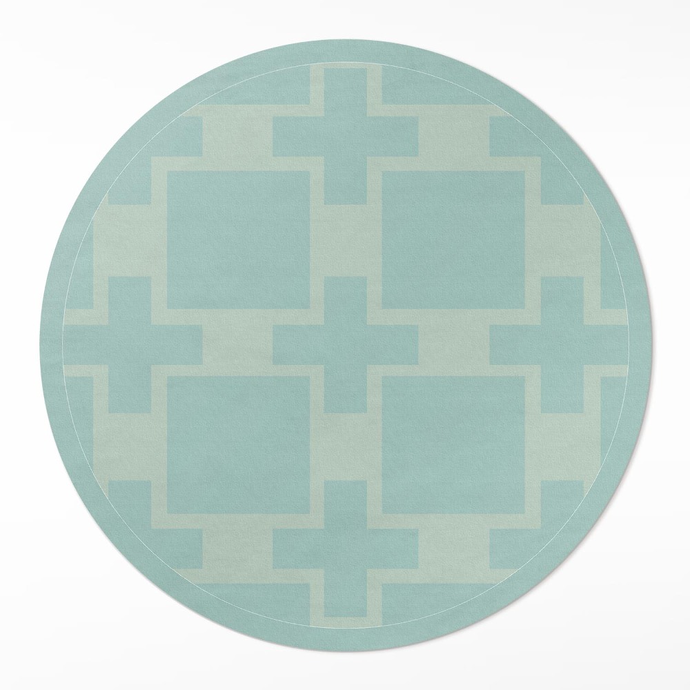 Dywan winylowy okrągły Plusy i kwadraty abstrakcja