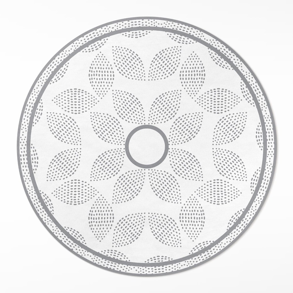 Dywan winylowy okrągły Kompozycja ciemnych liści z kropkami