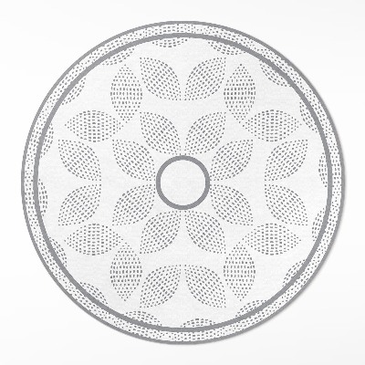 Dywan winylowy okrągły Kompozycja ciemnych liści z kropkami