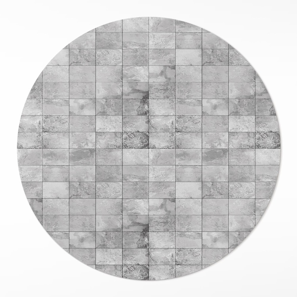 Dywan winylowy okrągły Jasne kamienne płytki industrialne kafelki