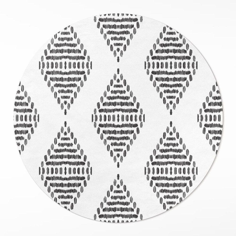 Dywan winylowy okrągły Romby z kresek