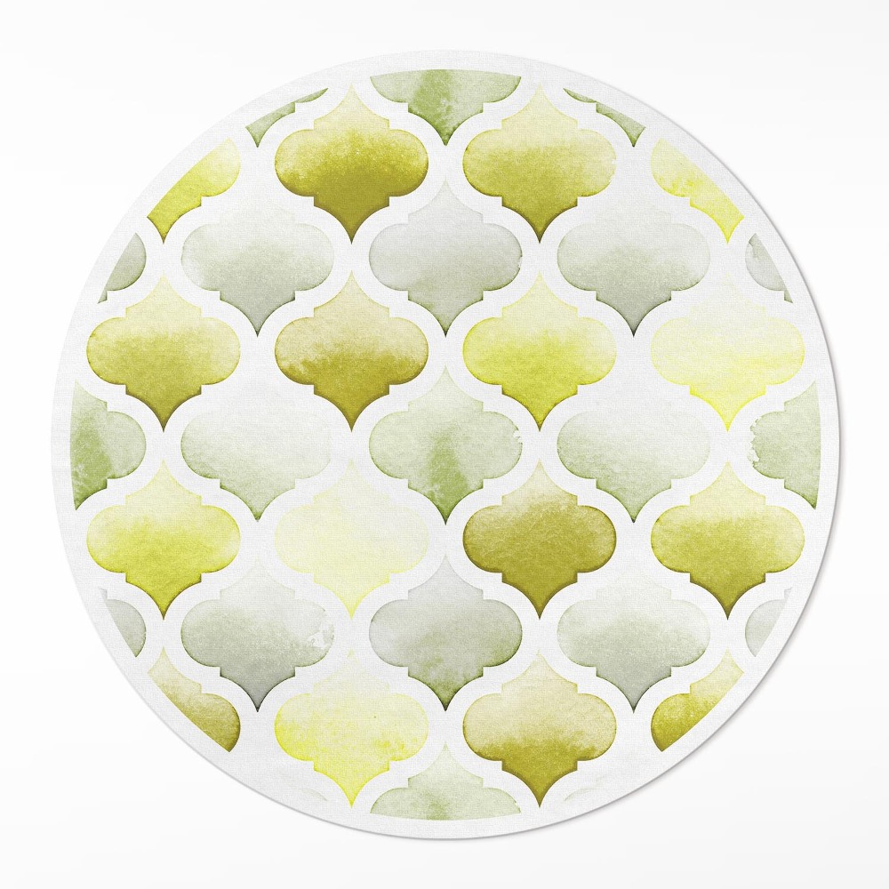 Dywan winylowy okrągły Marokańskie cytryny akwarelowa mozaika