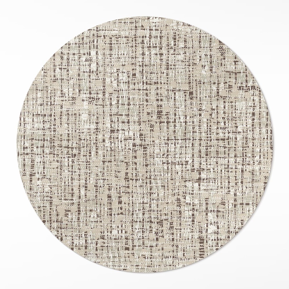 Dywan winylowy okrągły Imitacja tkaniny w stylu boho