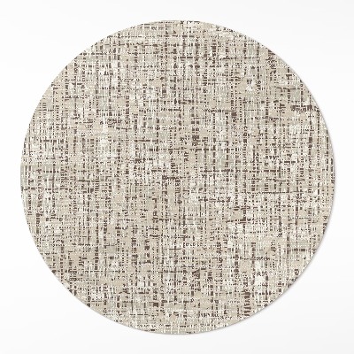 Dywan winylowy okrągły Imitacja tkaniny w stylu boho